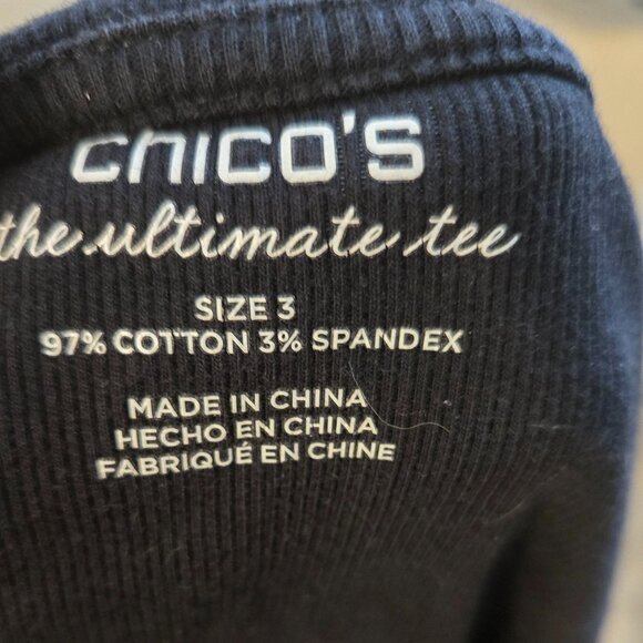 Chico's Black Ribbed Tank Top - Size 3 - EUC - Picture 3 of 4